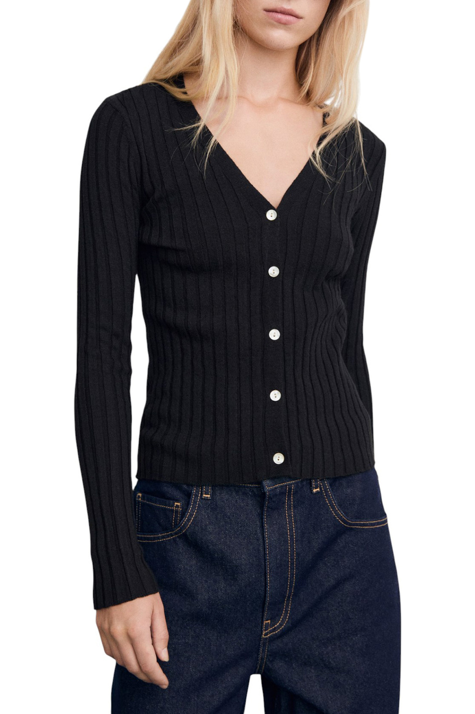 Женский Mango Кардиган FLURRY в рубчик (цвет ), артикул 17035800 | Фото 3