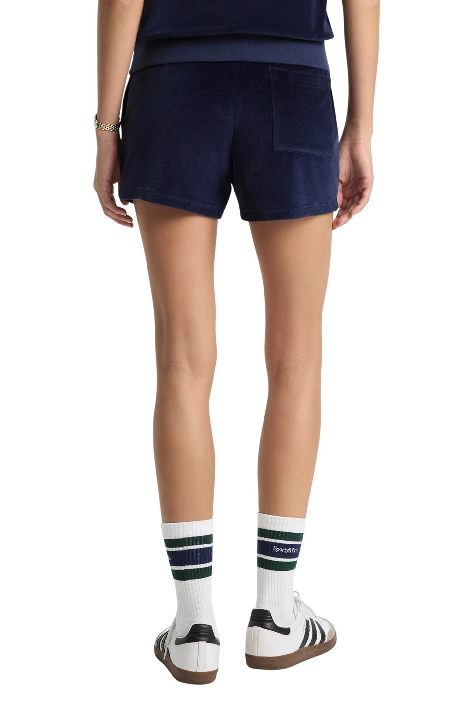 Женский Sporty & Rich Шорты Crown Tennis из велюра (цвет ), артикул SH00161426BL124 | Фото 5