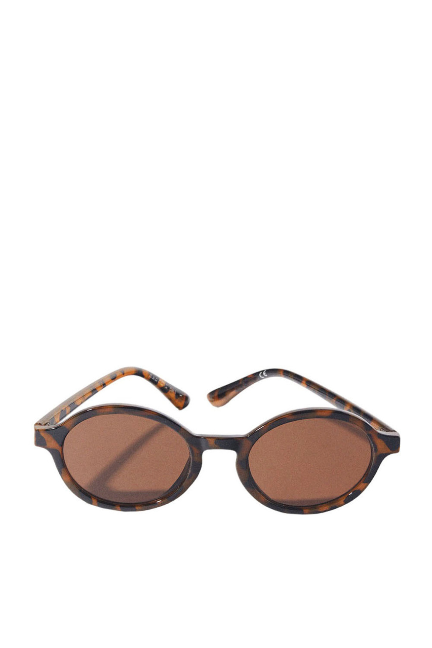 Солнцезащитные очки в круглой оправе|Основной цвет:Коричневый|Артикул:189801 | Фото 1