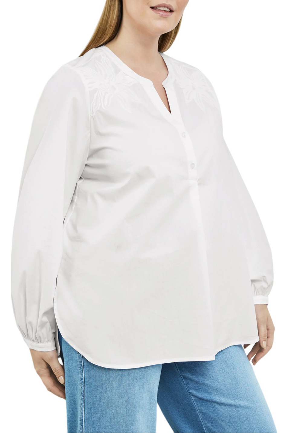 Женский Samoon Блузка из смесового хлопка с вышивкой (цвет ), артикул 460015-21011 | Фото 4