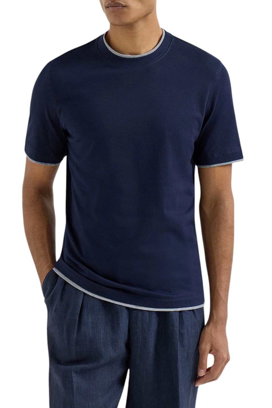 Мужской Brunello Cucinelli Футболка из хлопка (цвет ), артикул M0B137427 | Фото 3