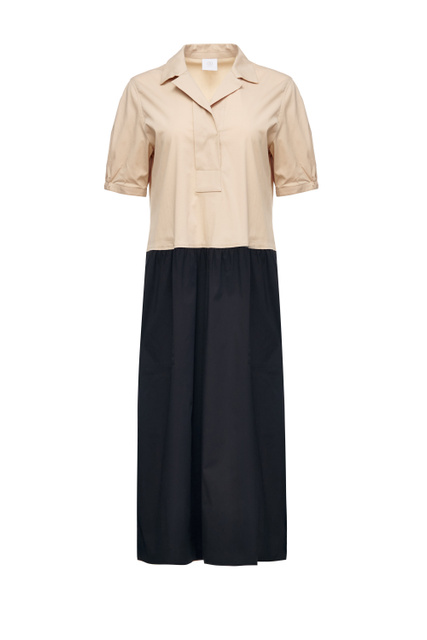 Платье-рубашка TILLA из эластичного хлопка|Основной цвет:Бежевый|Артикул:66537295 | Фото 1