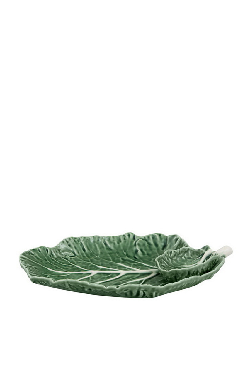 Блюдо с малой чашей Cabbage Natural 28 х 20 см|Основной цвет:Зеленый|Артикул:65000554 | Фото 1