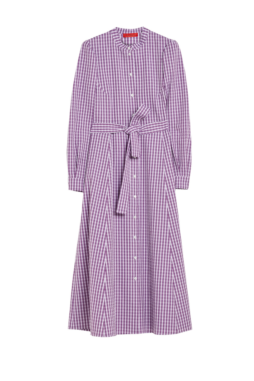 Платье-рубашка ELIOS с поясом|Основной цвет:Фиолетовый|Артикул:72212322 | Фото 1