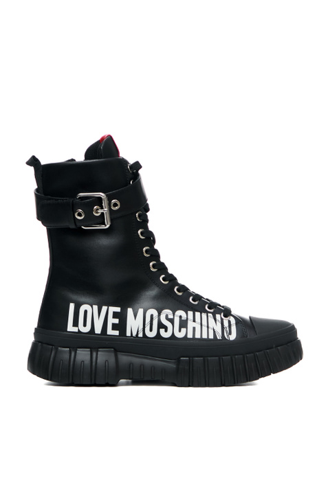 Moschino Ботинки на шнуровке и молнии с контрастным лого ( цвет), артикул JA15695G1FIA | Фото 1