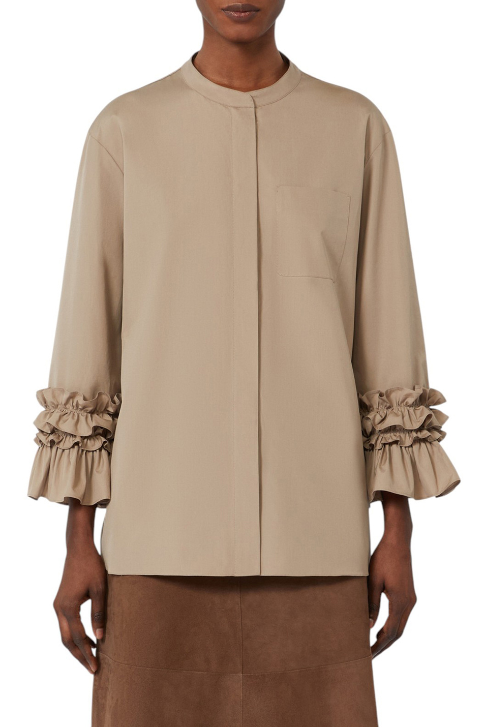 Женский Max Mara Рубашка FAVOLA с рюшами на рукавах (цвет ), артикул 2529116051 | Фото 3