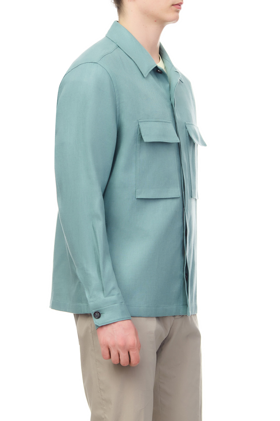 Мужской Zegna Куртка-рубашка из чистого льна (цвет ), артикул UBV60A5-SOT10-14G | Фото 4