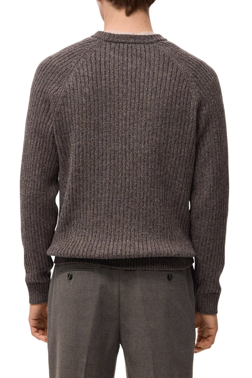 Джемпер JOAN из смесовой шерсти|Основной цвет:Коричневый Мужской Mango Man Джемпер JOAN из смесовой шерсти (цвет ), артикул 27041252 | Фото 4