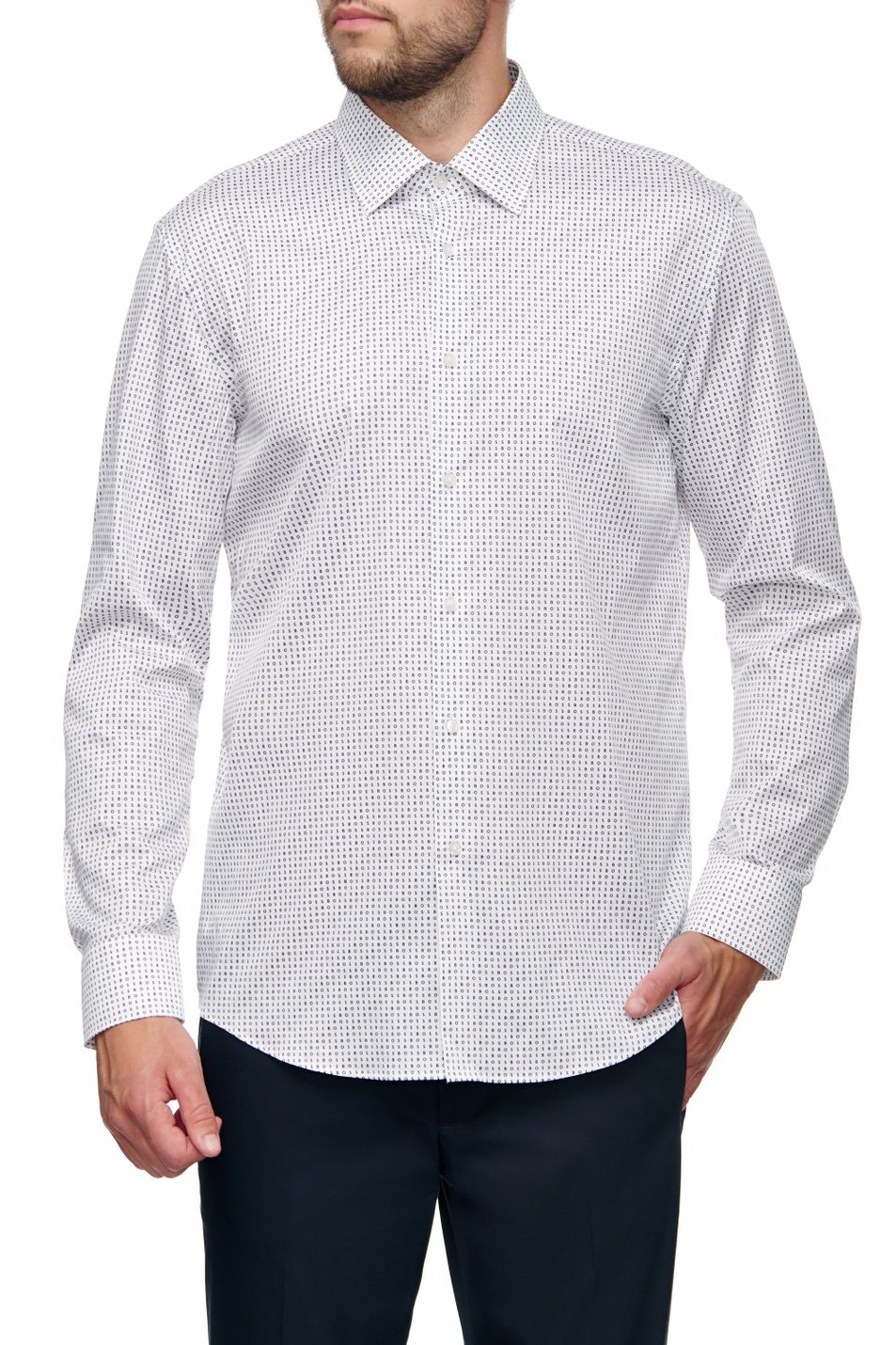 BOSS Рубашка из эластичного хлопка с принтом (цвет ), артикул 50473311 | Фото 3
