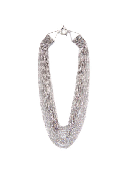 Многослойное ожерелье|Основной цвет:Серебристый|Артикул:BXD273A855H515 | Фото 1