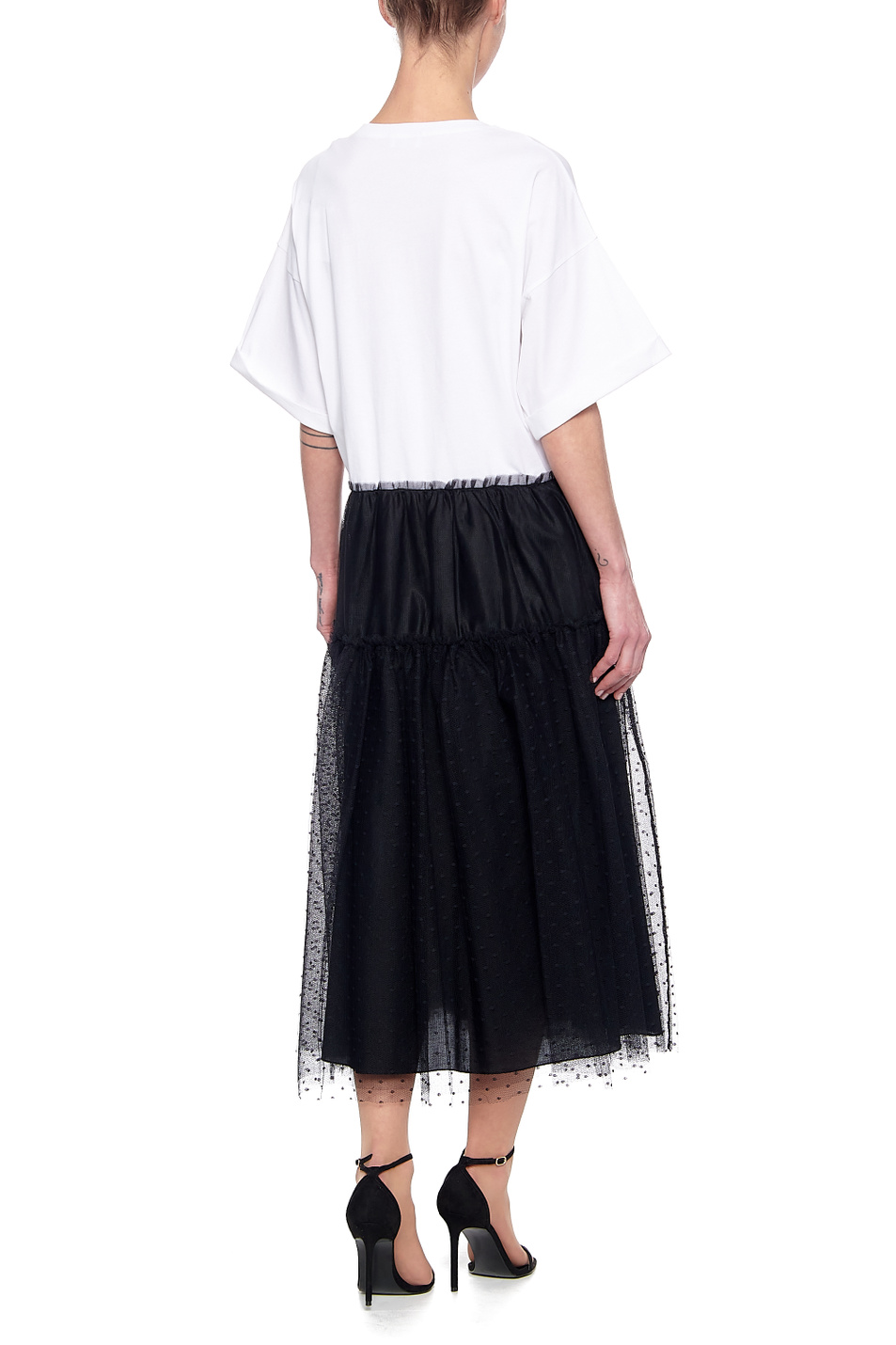 Женский Red Valentino Платье-футболка ABITO с тюлем пуэн-деспри (цвет ), артикул VR0MJ06X5VG | Фото 4