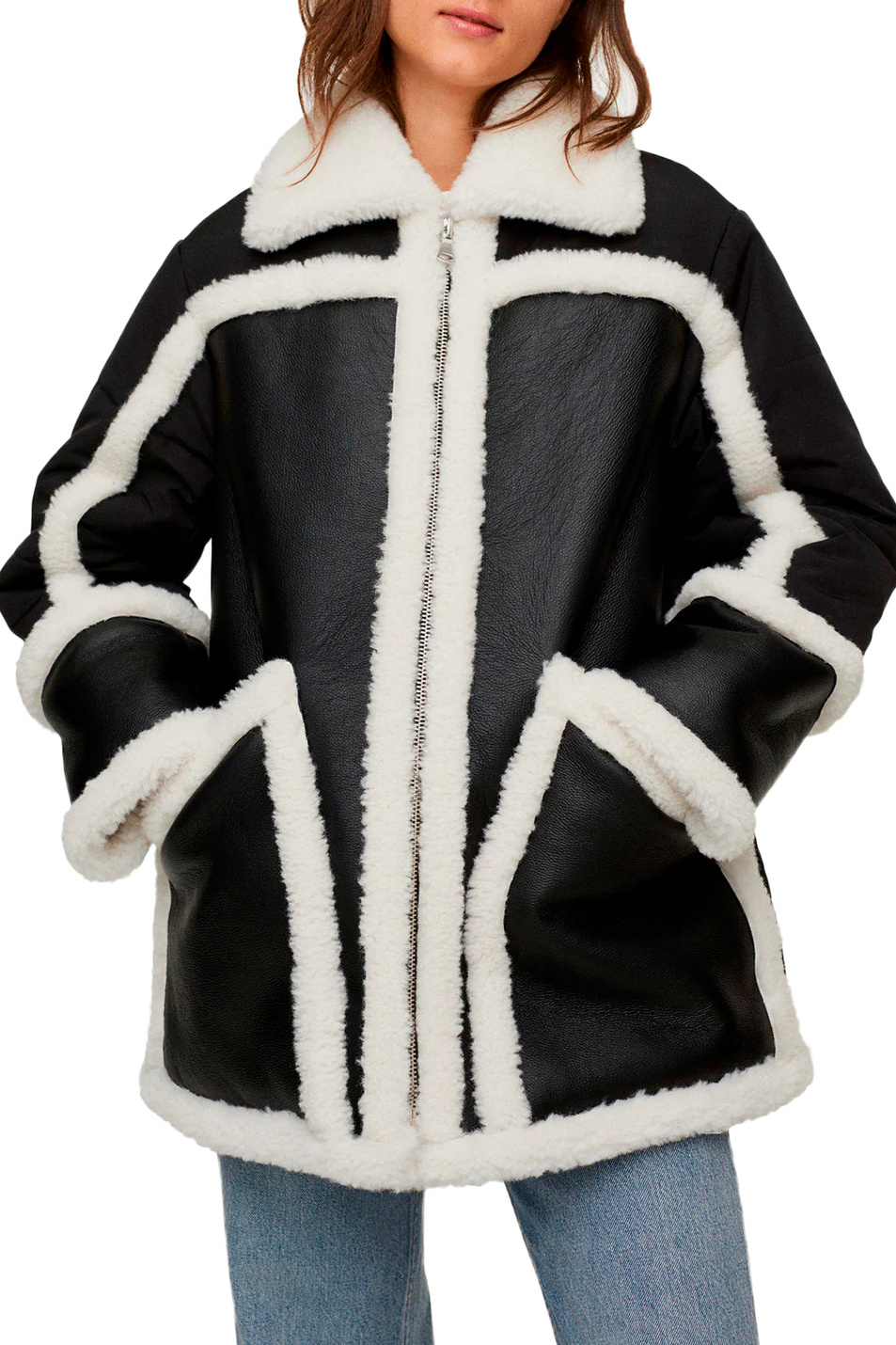 Женский Mango Куртка FILIPINA с искусственной овчиной (цвет ), артикул 17068253 | Фото 3