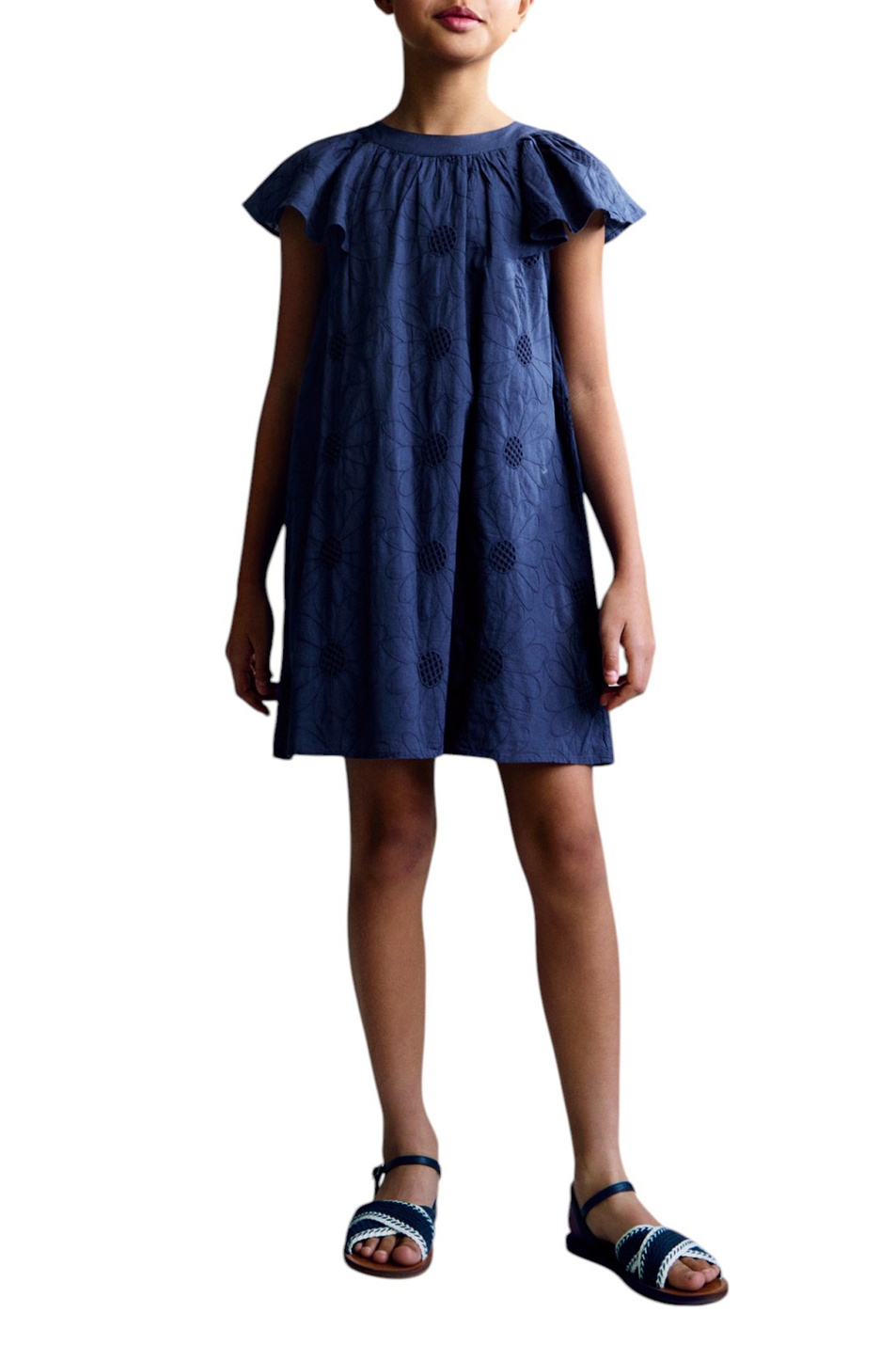 Девочкам Mango Kids Платье CALETA из хлопка с вышивкой (цвет ), артикул 87065944 | Фото 3