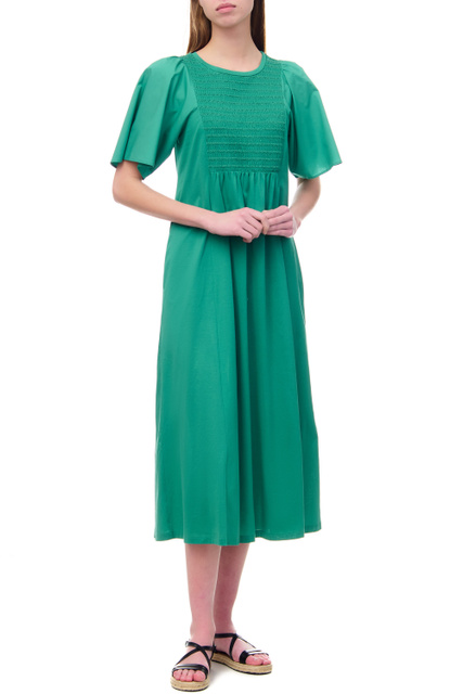Платье KELLY из натурального хлопка|Основной цвет:Зеленый|Артикул:2356210131 | Фото 1
