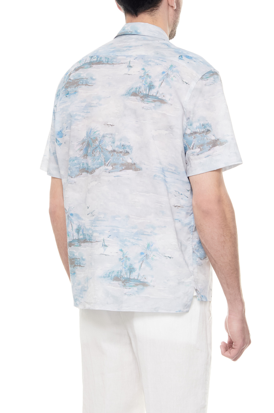 Мужской Eleventy Рубашка из лиоцелла и хлопка с принтом (цвет ), артикул I75CAMI07-TES0I246 | Фото 4
