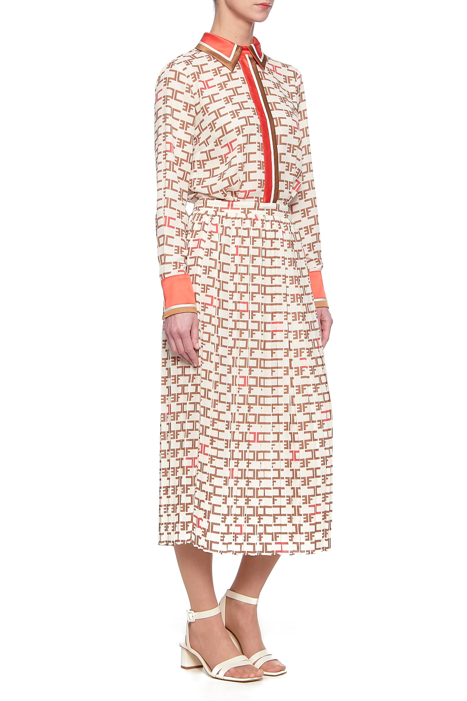 Elisabetta Franchi Платье-рубашка с контрастными манжетами и воротником (цвет ), артикул AB99806E2 | Фото 4