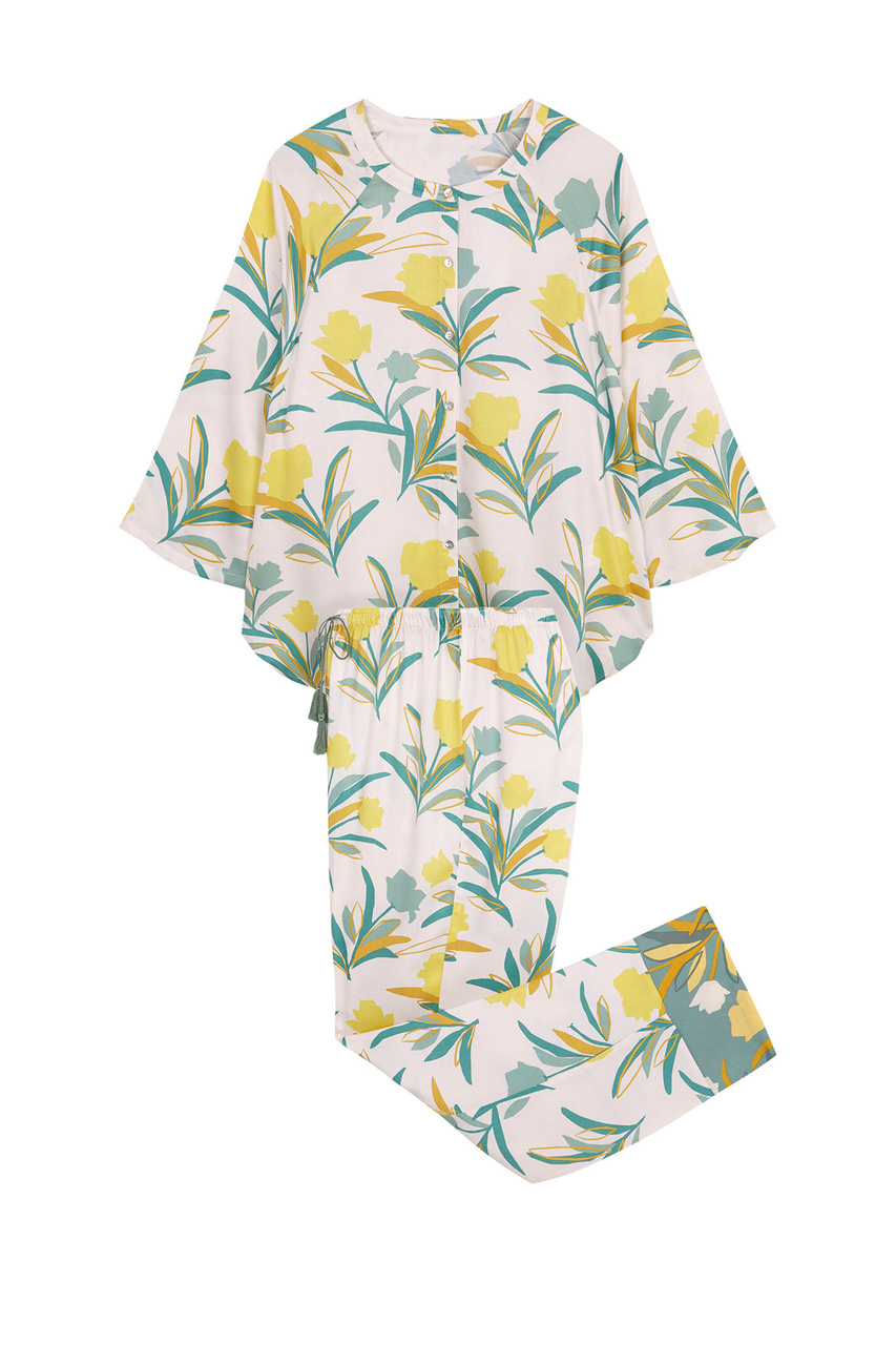 Пижама из вискозы с принтом|Основной цвет:Разноцветный|Артикул:3597405 | Фото 1