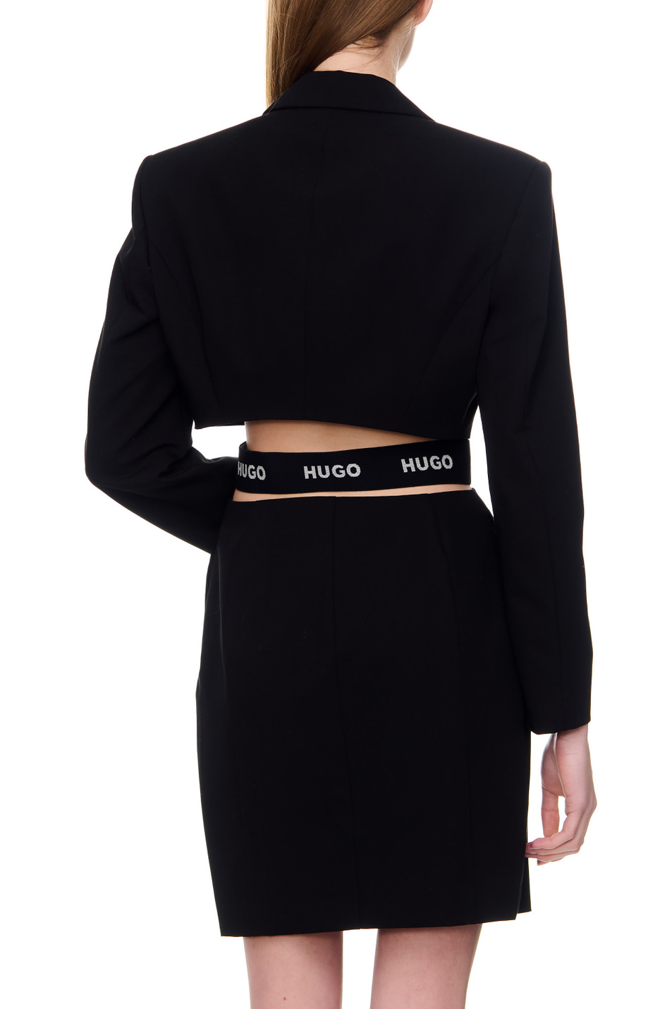 Женский HUGO Платье с контрастным логотипом и вырезом на спинке (цвет ), артикул 50486569 | Фото 5