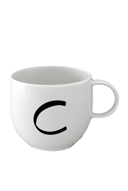 Фарфоровая кружка "C"|Основной цвет:Белый|Артикул:10-1620-6102 | Фото 1