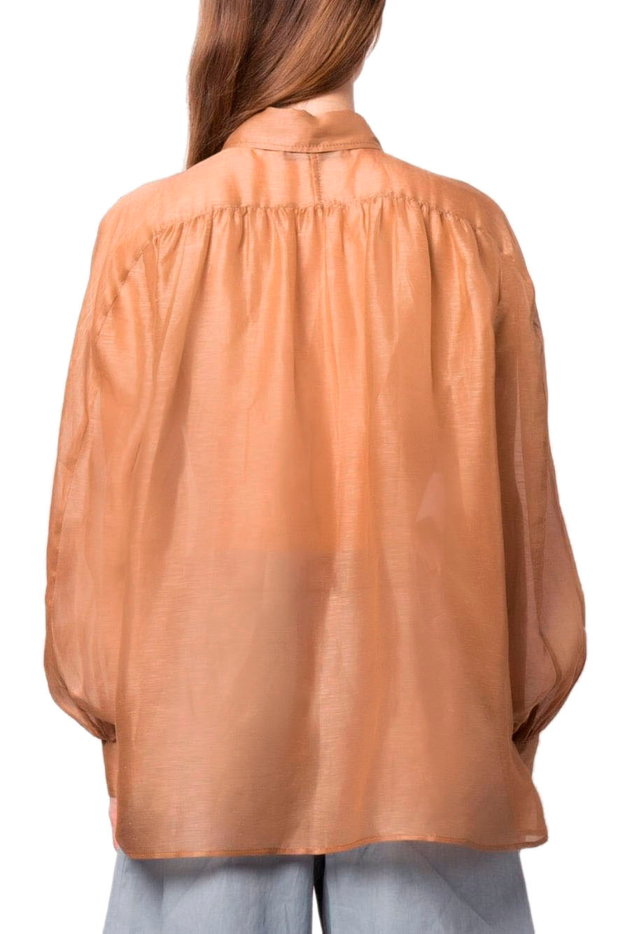 Женский Alberta Ferretti Рубашка из льна и шелка (цвет ), артикул A0216-0122 | Фото 3