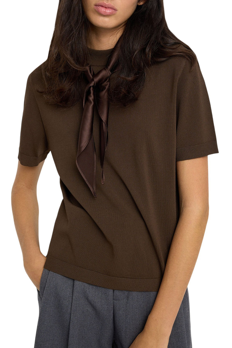 Джемпер с шарфом|Основной цвет:Коричневый Женский Parfois Джемпер с шарфом (цвет ), артикул 240317 | Фото 3