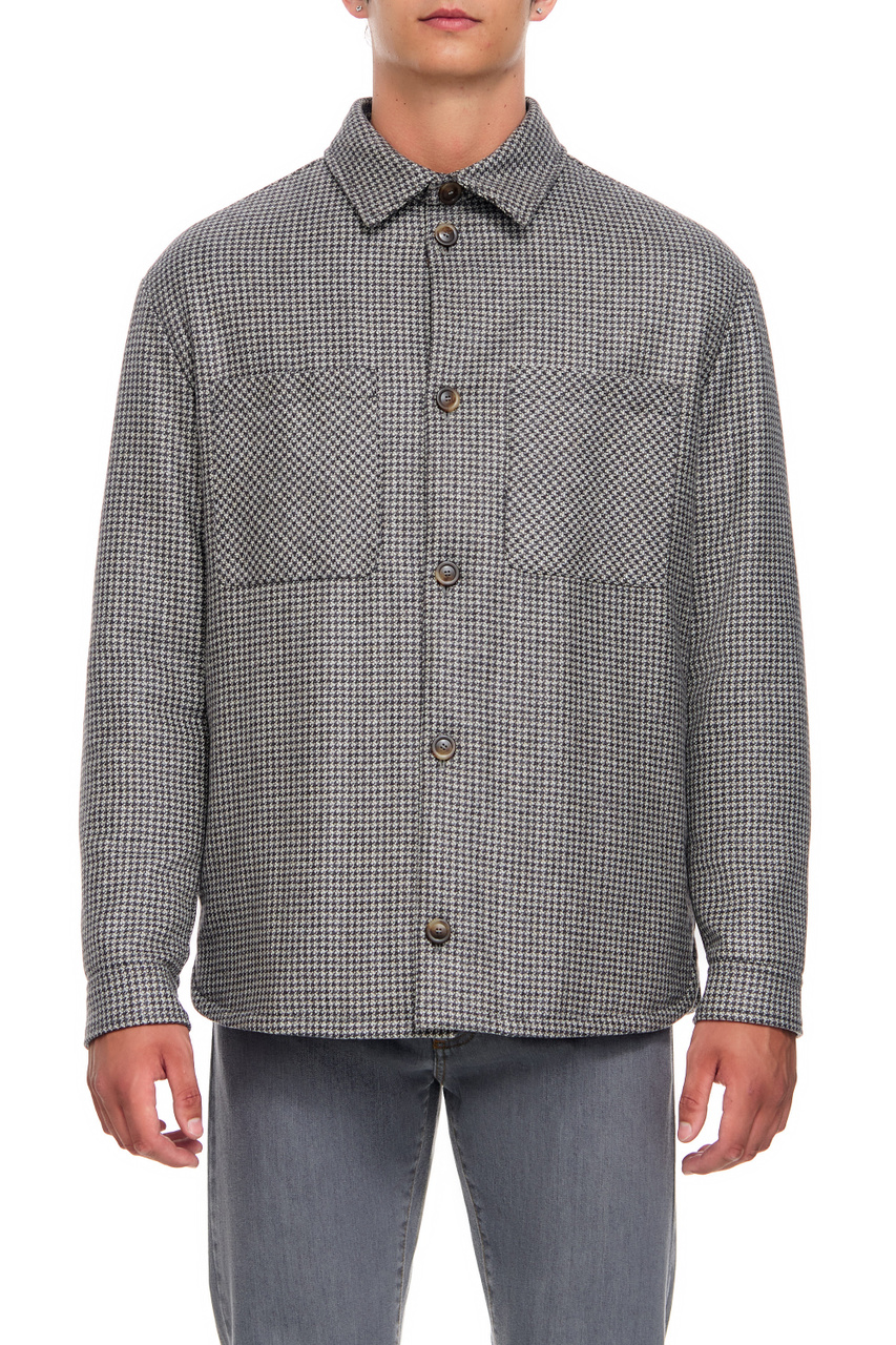 Куртка-рубашка из натуральной шерсти|Основной цвет:Серый|Артикул:O30434SG02838 | Фото 1