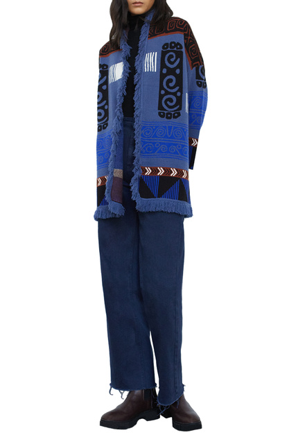 Кардиган с принтом|Основной цвет:Синий|Артикул:192886 | Фото 2