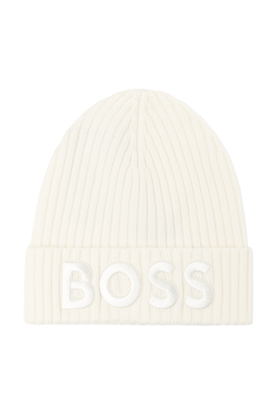 Женский BOSS Шапка из шерсти с вышитым логотипом (цвет кремовый), артикул 50478410 | Фото 1