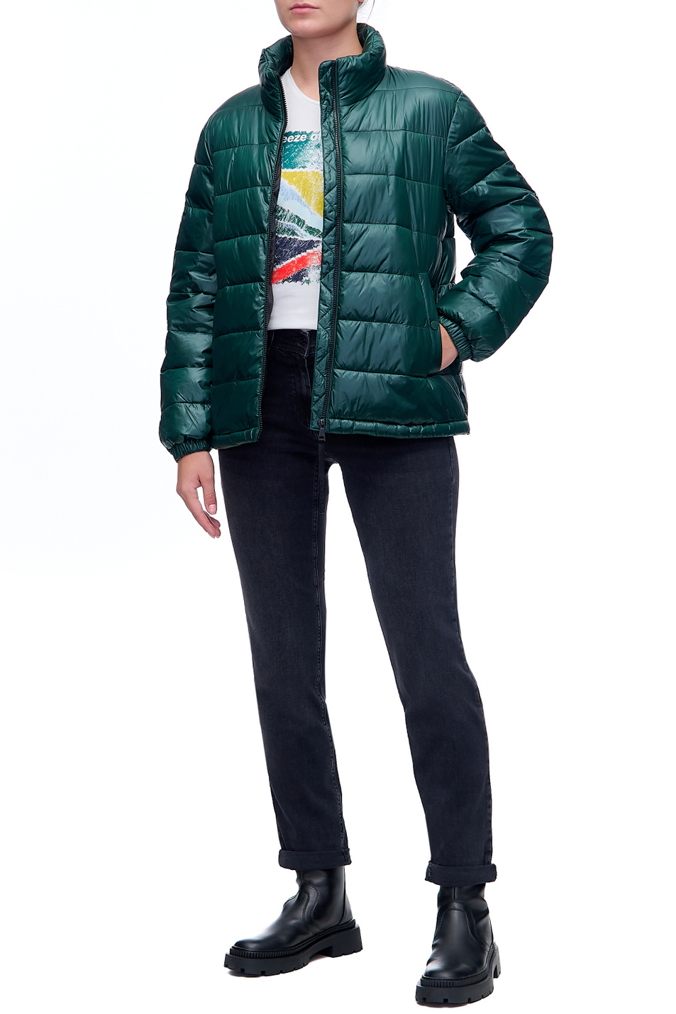 Женский Gerry Weber Стеганая куртка с эффектом металлик (цвет ), артикул 650203-31168 | Фото 3