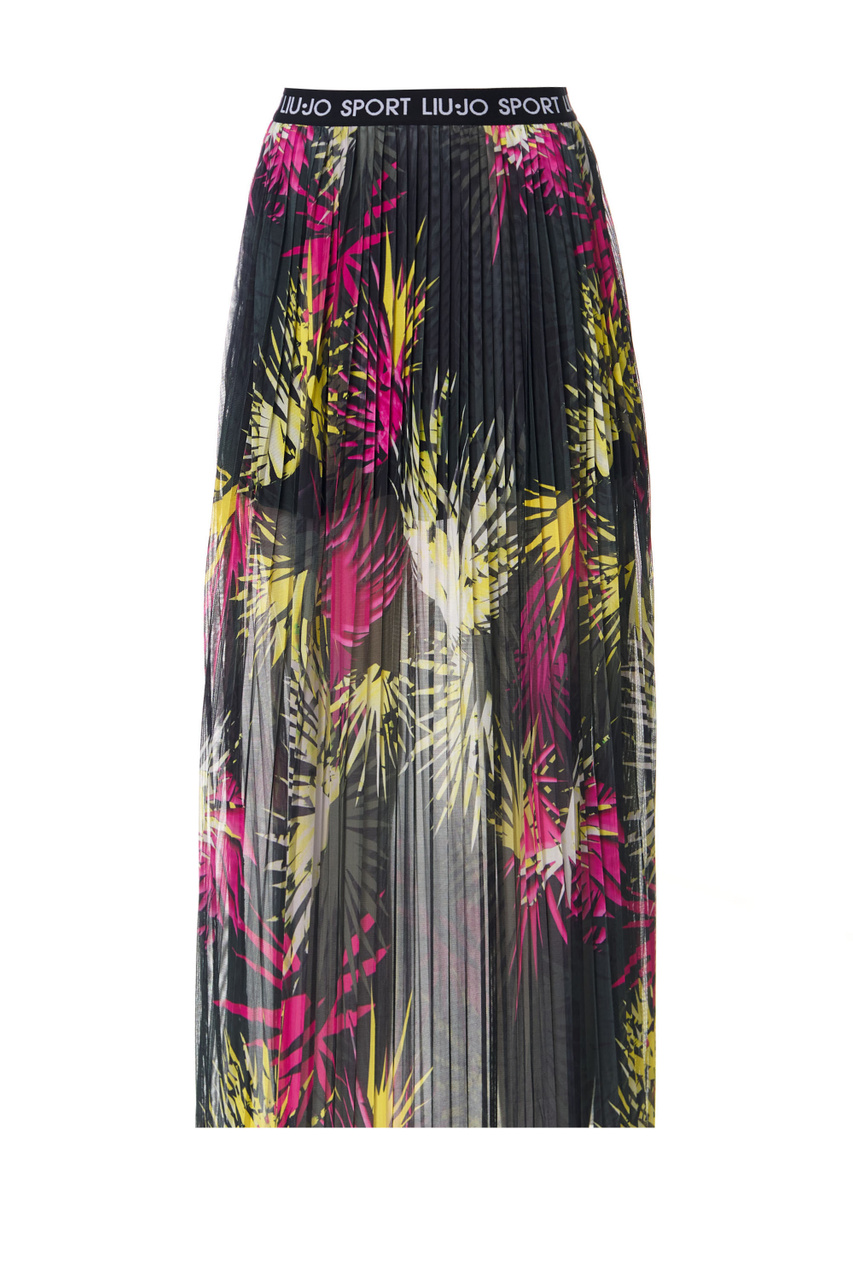 Плиссированная юбка с принтом|Основной цвет:Разноцветный|Артикул:TA2205J6373 | Фото 1