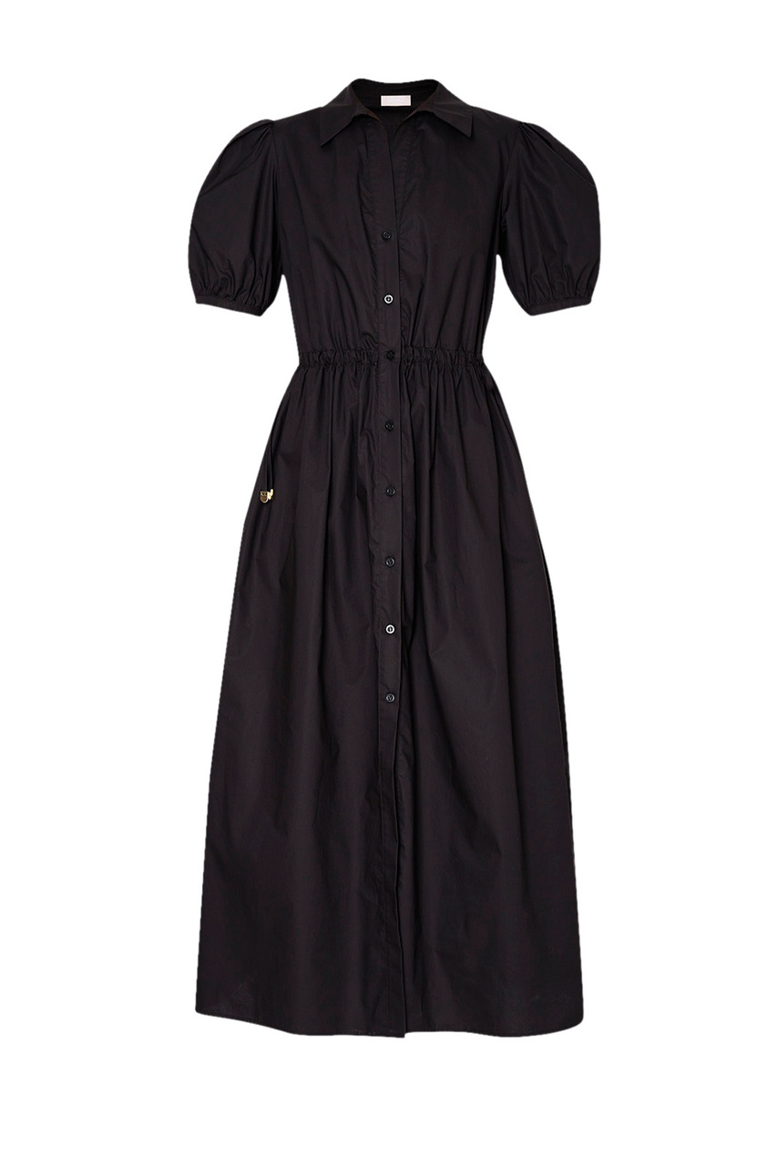 Платье из натурального хлопка|Основной цвет:Черный|Артикул:MA4084T4853 | Фото 1