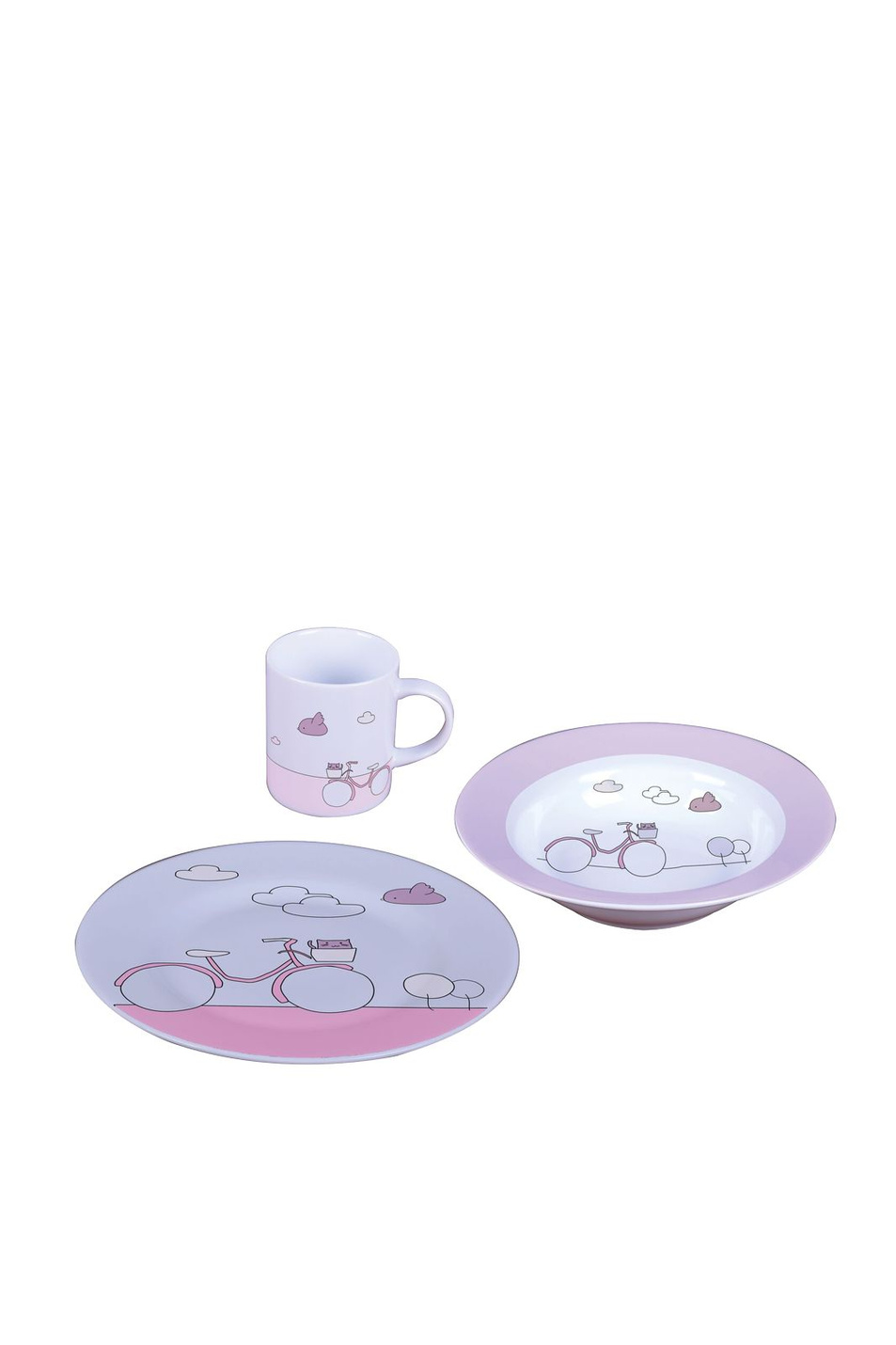 Не имеет пола Sambonet Набор детской посуды "Pink Bike", 3 предмета (цвет ), артикул 59010-27 | Фото 1
