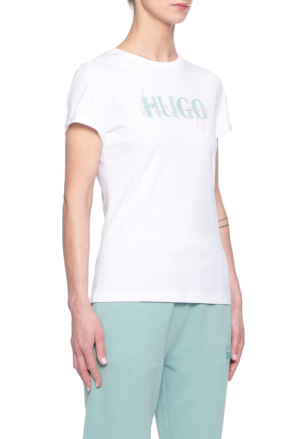 HUGO Приталенная футболка из натурального хлопка (цвет ), артикул 50453144 | Фото 4