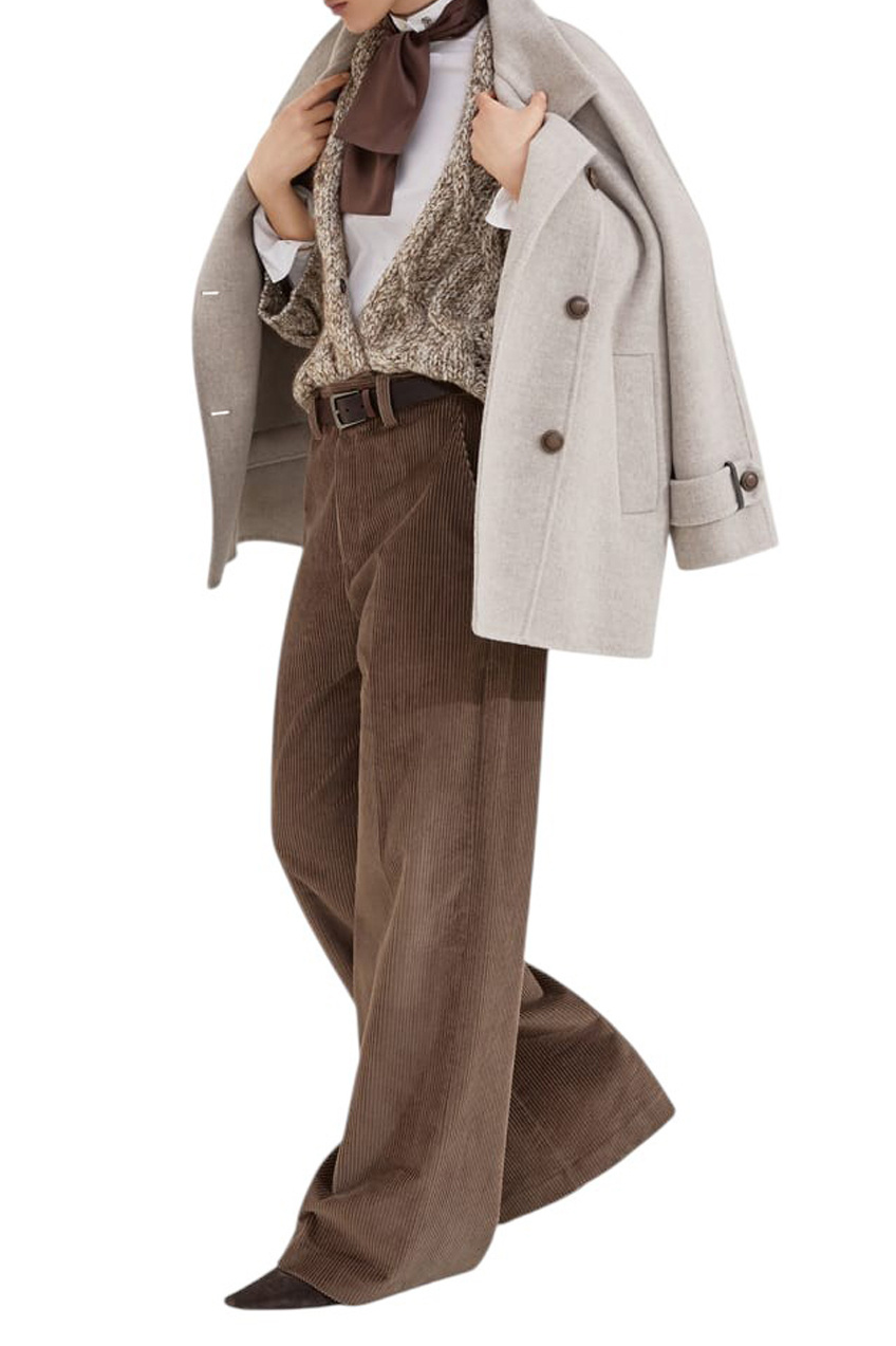 Женский Brunello Cucinelli Брюки из чистого хлопка (цвет ), артикул MA180P8724 | Фото 3
