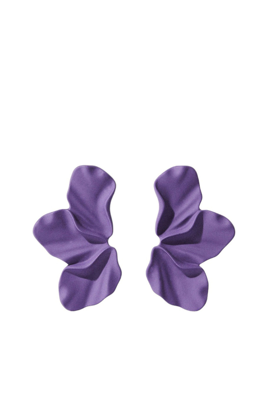 Серьги в виде цветка|Основной цвет:Фиолетовый|Артикул:169622 | Фото 1