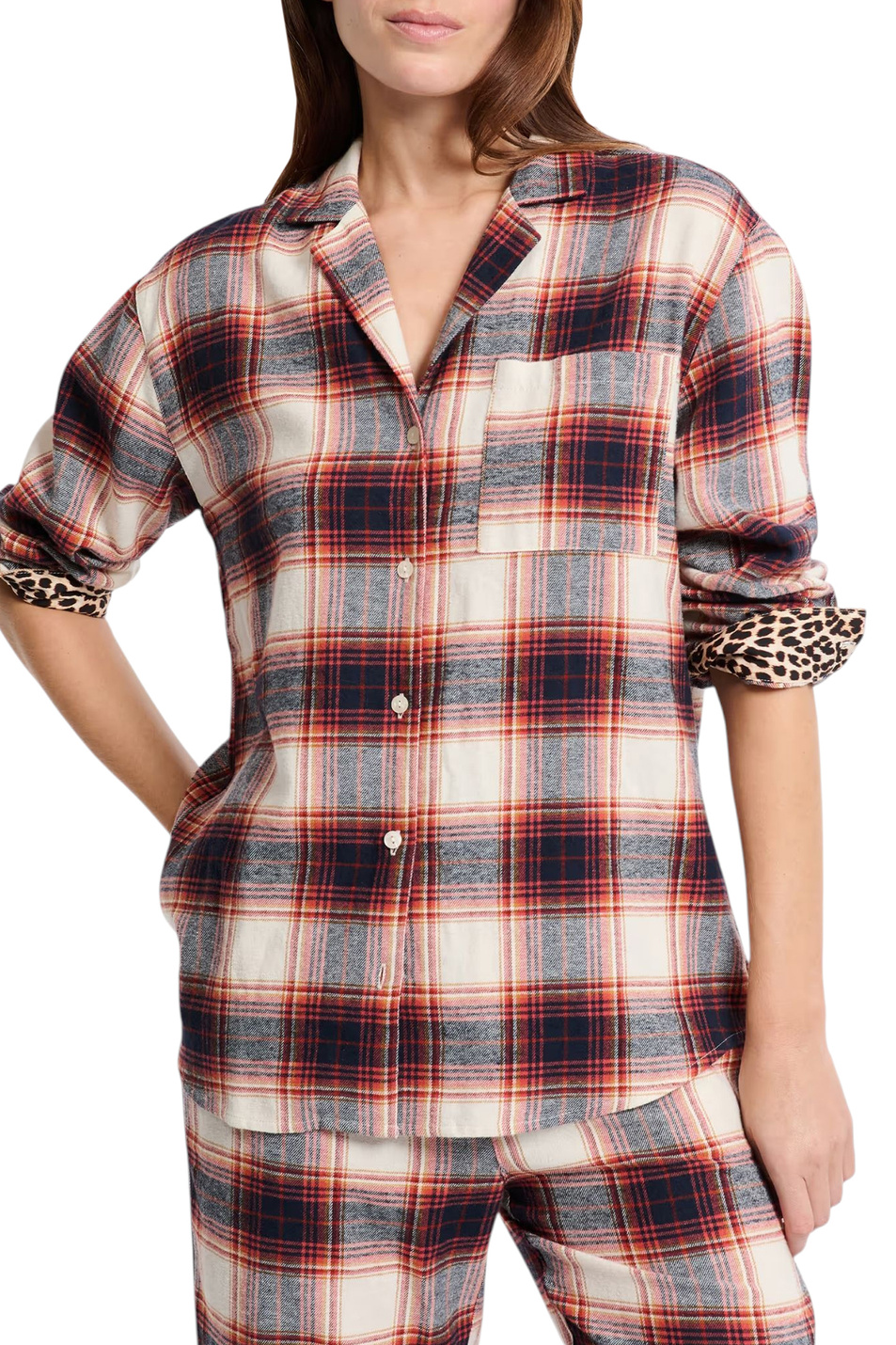 Женский Etam Пижамная рубашка FARON в клетку (цвет ), артикул 6556014 | Фото 1