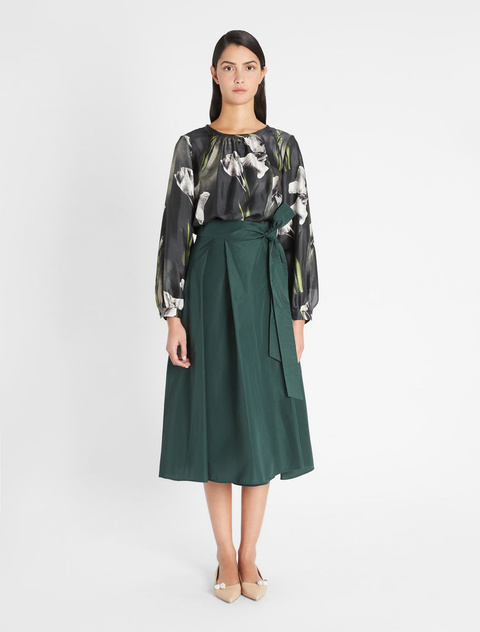 Блузка RADA с цветочным принтом из натурального шелка|Основной цвет:Зеленый|Артикул:51111017 | Фото 2