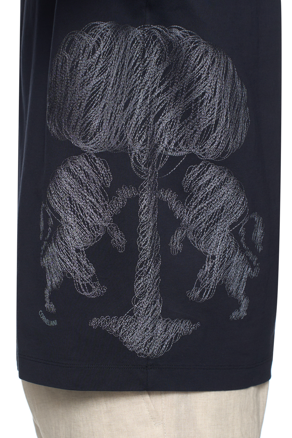 Футболка из натурального хлопка с принтом|Основной цвет:Синий Мужской Corneliani Футболка из натурального хлопка с принтом (цвет ), артикул 27G581-2725037 | Фото 6