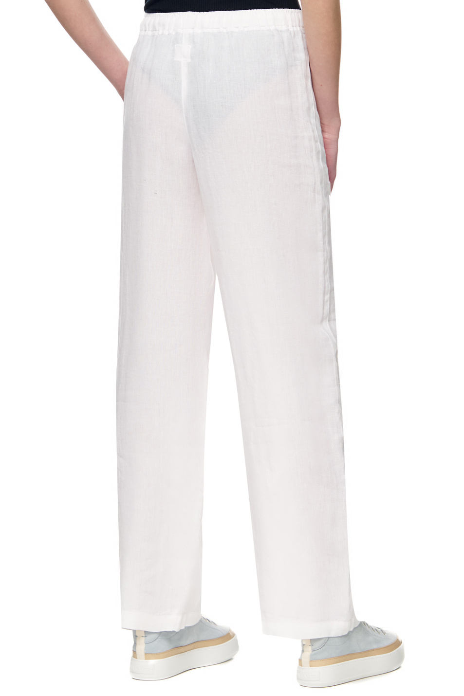 Женский 120% Lino Льняные брюки свободного кроя (цвет ), артикул V0W21450000115000 | Фото 6