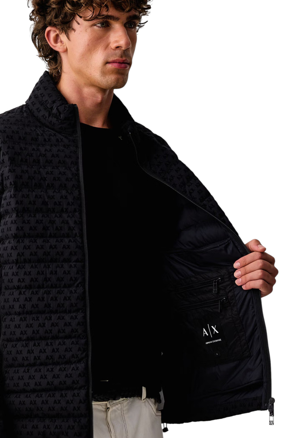 Куртка стеганая с монограммным принтом|Основной цвет:Синий Мужской Armani Exchange Куртка стеганая с монограммным принтом (цвет ), артикул XM003510-AF19870 | Фото 8