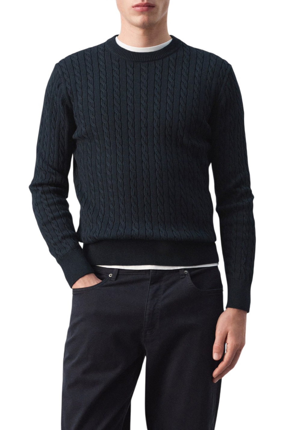 Мужской Mango Man Джемпер MUGUET из хлопка (цвет ), артикул 27065939 | Фото 3