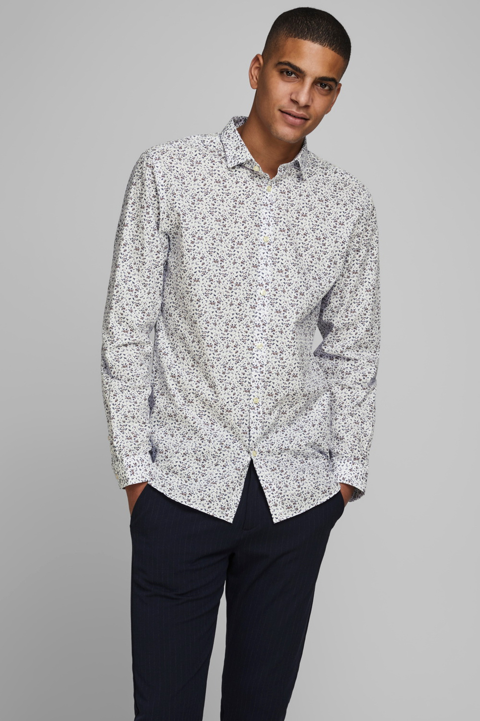 Мужской Jack & Jones Рубашка с цветочным принтом (цвет ), артикул 12168452 | Фото 4