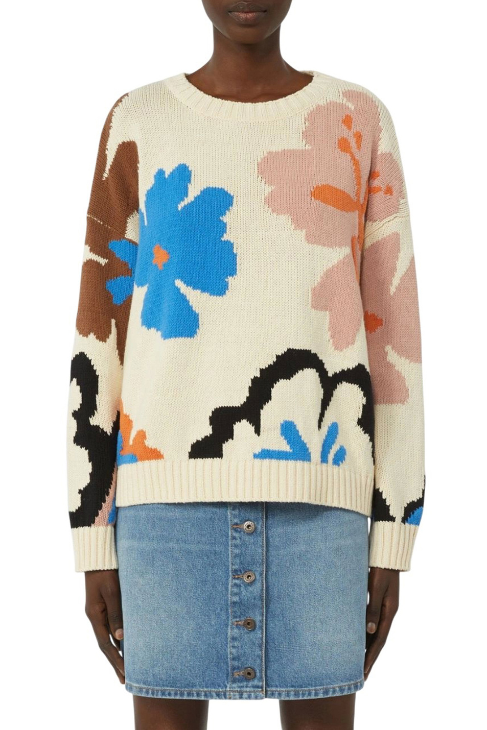 Джемпер CELEBRE с принтом|Основной цвет:Бежевый Женский Weekend Max Mara Джемпер CELEBRE с принтом (цвет ), артикул 2615361171 | Фото 3