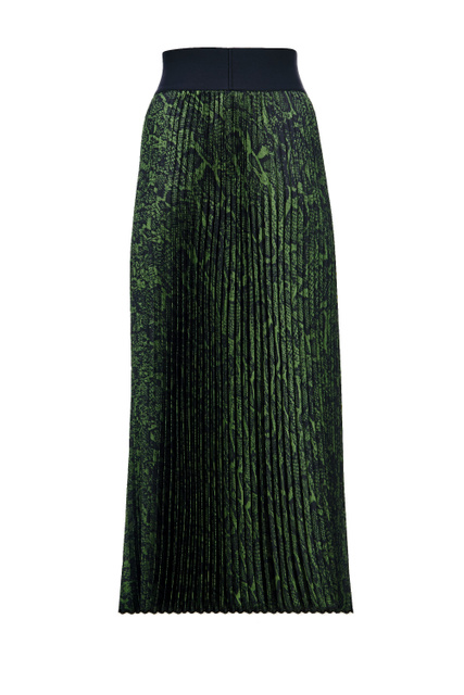 Плиссированная юбка с эластичным поясом|Основной цвет:Зеленый|Артикул:50478255 | Фото 2