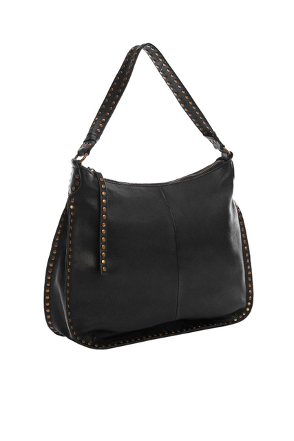 Кожаная сумка MELANIE с заклепками|Основной цвет:Черный|Артикул:47065948 | Фото 2