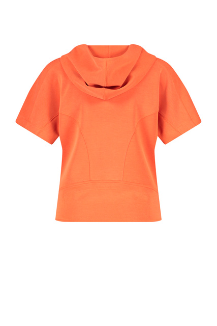 Толстовка с коротким рукавом на молнии|Основной цвет:Оранжевый|Артикул:630009-44043 | Фото 2