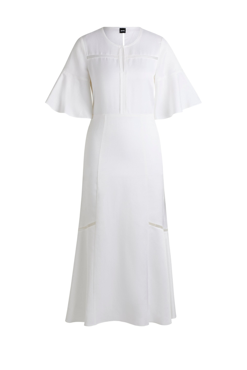 Платье из смесового льна|Основной цвет:Белый|Артикул:50512807 | Фото 1