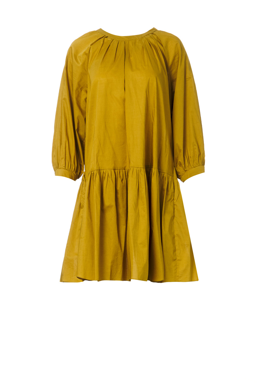 Платье NUNZIO с присборенными деталями|Основной цвет:Горчичный|Артикул:92213122 | Фото 1
