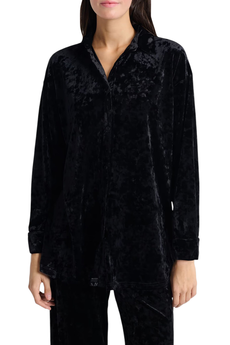 Женский Etam Пижамная рубашка FAYWEN из бархата (цвет ), артикул 6556010 | Фото 1