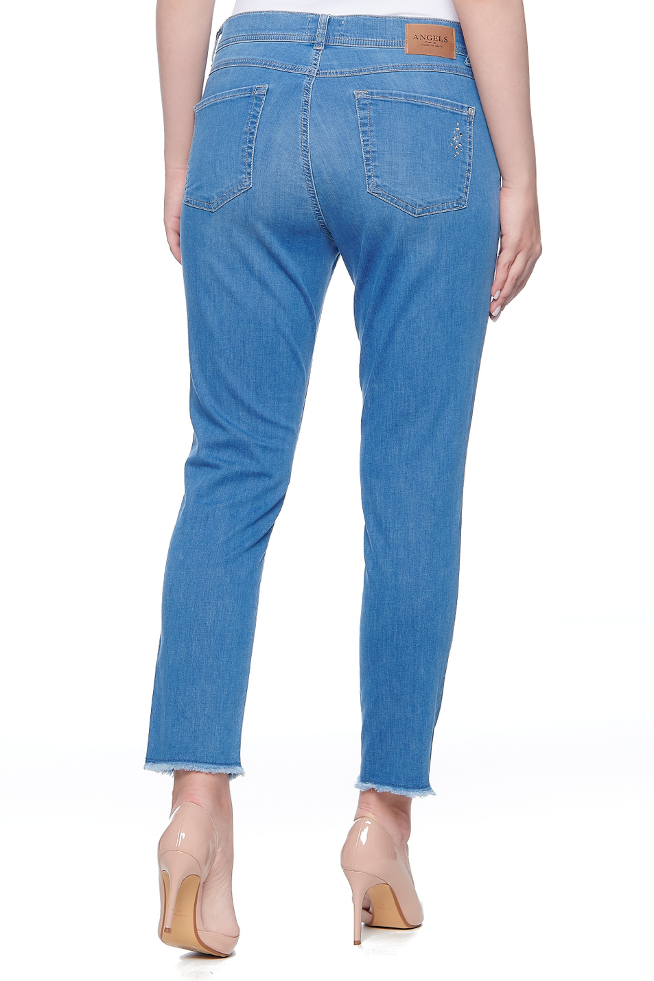 Женский Angels Джинсы со стразами и бахромой на штанинах (цвет ), артикул 332687107 | Фото 4